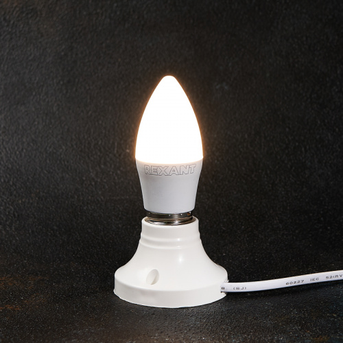 Лампа светодиодная REXANT Свеча CN 9,5 Вт E27 903 лм 2700 K теплый свет (1/10/100) (604-025) фото 2