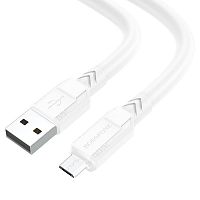 Кабель USB - микро USB Borofone BX81 Goodway, 1.0м, круглый, 2.4A, силикон, цвет: белый (1/33/330)