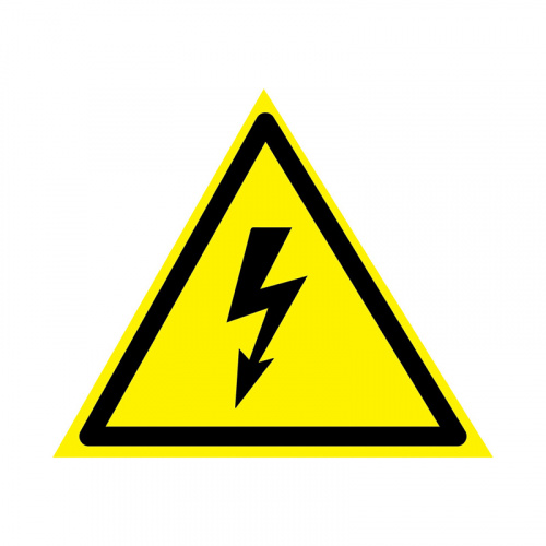 Наклейка знак электробезопасности «Опасность поражения электротоком» 85х85х85 мм REXANT 20шт (20/100)