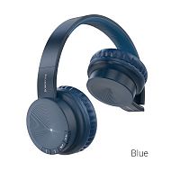 Наушники полноразмерные Borofone BO11 Maily, беспроводные, bluetooth 5.0, AUX, цвет: синий (1/20) (6931474739254)