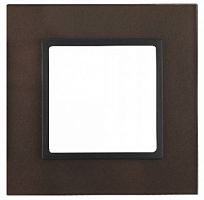 Рамка ЭРА, серии ЭРА Elegance, скрытой установки, на 1 пост, стекло, бронза+антр