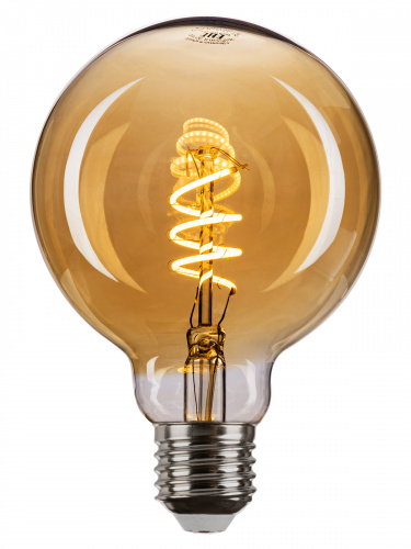 Лампа светодиодная TDM «Винтаж» золотистая G95 (со спиралью), 4 Вт, 230 В, 2700 К, E27 (шар) (1/20) фото 4