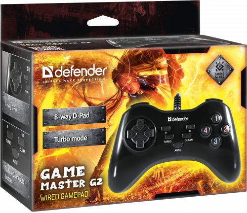 Проводной геймпад DEFENDER Game Master G2, 13 кн., USB, черный (1/50) (64258) фото 6