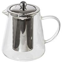 Чайник заварочный AROMA, объем:750 мл (боросиликатное стекло, нерж.сталь) (1/24) (008247)