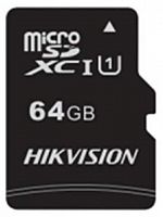 Карта памяти MicroSD  64GB  Hikvision Class 10 UHS-I U1  (92/30 Mb/s) + SD адаптер (HS-TF-C1(STD)/64G/ADAPTER)