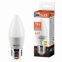 Лампа светодиодная WOLTA Свеча C37 7.5Вт 3000К 625лм Е27 1/50