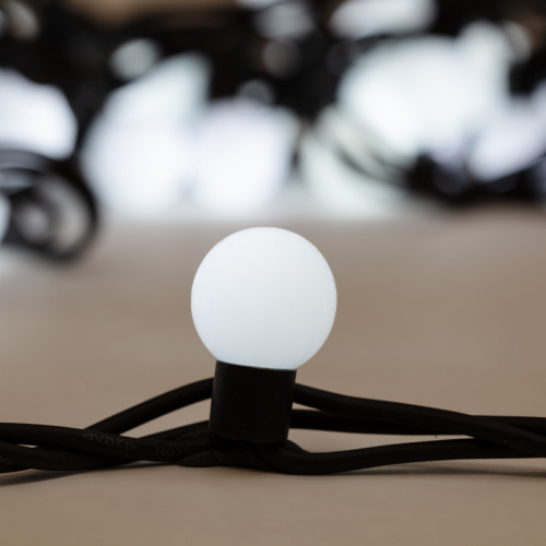 Гирлянда NEON-NIGHT Мультишарики Ø23 мм, 10 м, черный каучук, 80 LED, постоянное свечение, цвет Белый (1/20) фото 3