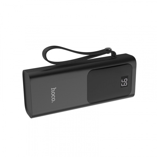 Мобильный аккумулятор Аккумулятор внешний HOCO J41, 10000mAh, 2 USB выхода, Micro, Lightning и Type-C входы, дисплей, чёрный (1/63) (6931474708465) фото 2