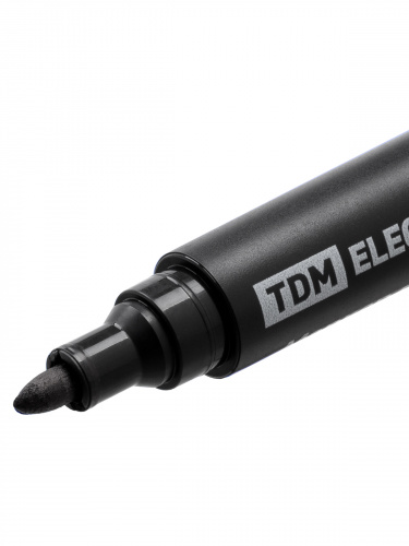 Маркер перманентный 1-3 мм, черный (пакет) круглый наконечник TDM (10/600) фото 3