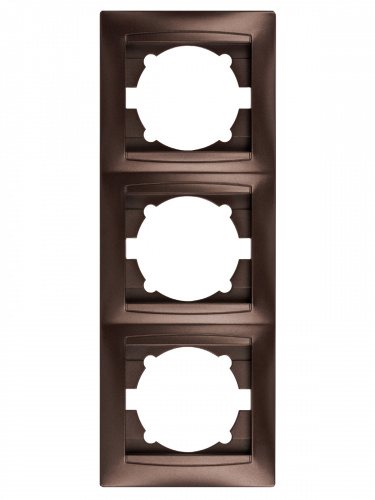 Рамка 3-х постовая вертикальная шоколад , с/у, "Лама" (15/180) TDM (SQ1815-0534) фото 4