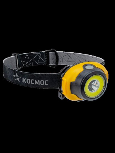 Фонарь КОСМОС светодиодный KocH103COBLED налобный, 3Вт COB LED, 3 режима работы, питание 3*AAA (1/24/144)