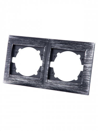 Рамка 2-х постовая горизонтальная старинное серебро с/у, "Лама" (1/20) TDM (SQ1815-0680) фото 5