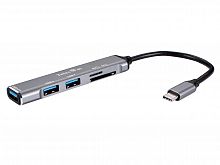 Переходник TypeC-->USB3.0+2 USB2.0+SD(2.0)+TF(2.0), Aluminum Shell, 0.15м Telecom <TA309C>  (1/300)