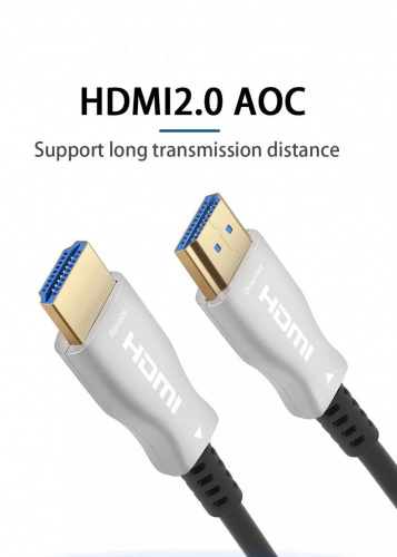 Активный оптический кабель HDMI 19M/M,ver. 2.0, 4K@60 Hz 50m Telecom <TCG2020-50M> (1/10) фото 3