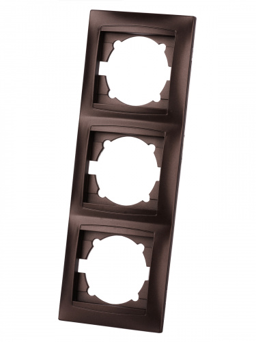 Рамка 3-х постовая вертикальная шоколад , с/у, "Лама" (15/180) TDM (SQ1815-0534) фото 5