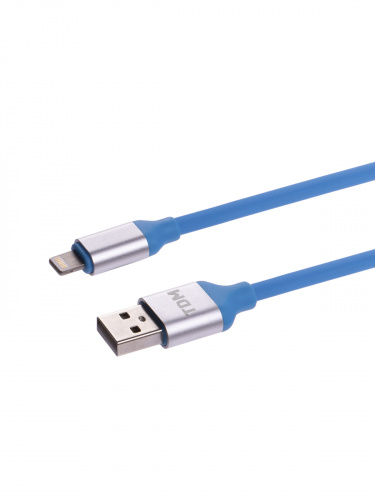 Дата-кабель TDM ДК 18, USB - Lightning, 1 м, силиконовая оплетка, голубой, (1/200) (SQ1810-0318) фото 3