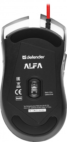 Мышь DEFENDER Alfa GM-703L, черный, игровая, USB, 7 кнопок, 3200dpi (1/40) (52703) фото 11