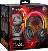 Игровая гарнитура Flame DEFENDER черный, RGB, провод 2 м