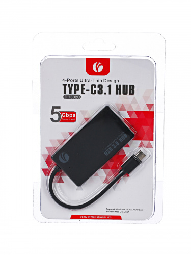 USB-концентратор USB3.1 Type-CM --> 4*USB3.0 (F) VCOM <DH302C>(1/100) фото 2