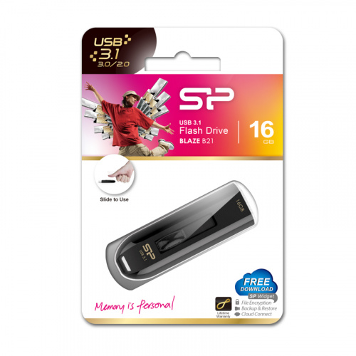 Флеш-накопитель USB 3.1  16GB  Silicon Power  Blaze B21  чёрный (SP016GBUF3B21V1K) фото 7
