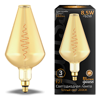 Лампа светодиодная GAUSS Filament Vase GAUSS E27 8.5W Amber 660lm 2000K 1/2