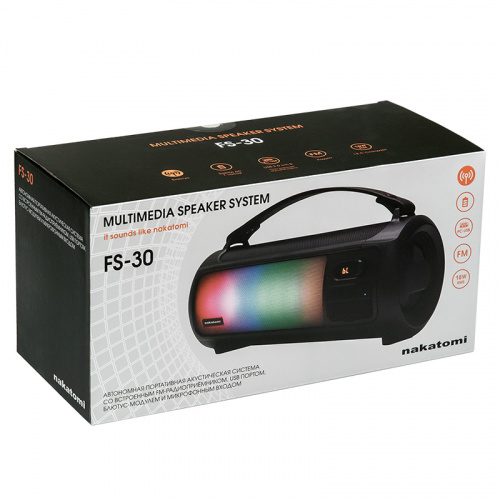 Портативная акустика Nakatomi FS-30 MILITARY, 1.0, 18W RMS,  Bluetooth, FM+USB reader, LED, хаки (1/6) фото 4