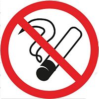 Наклейка информационный знак "Курить запрещено" 200х200 REXANT (5/100)