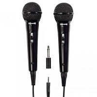 Микрофон THOMSON M135D, чёрный, 2 микроф., караоке, шнур 3м. 