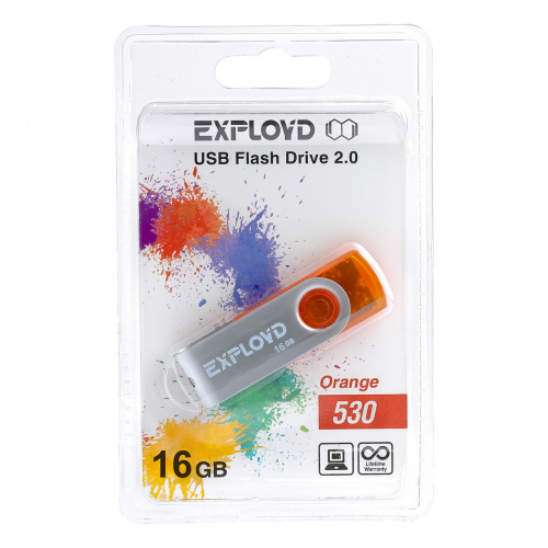 Флеш-накопитель USB  16GB  Exployd  530  оранжевый (EX016GB530-O) фото 8