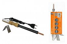 Паяльник ЭПЦН-100, деревянная ручка, мощность 100 Вт, 230 В, подставка в комплекте, "Рубин" TDM (1/1