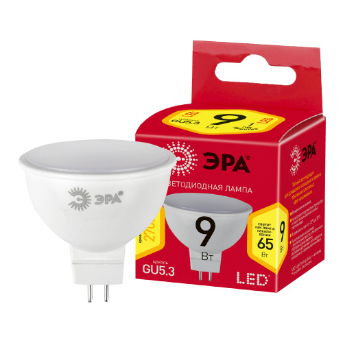 Лампа светодиодная ЭРА RED LINE LED MR16-9W-827-GU5.3 R 9 Вт софит теплый белый свет (1/100) (Б0054239) фото 3