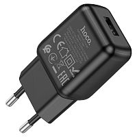 Блок питания сетевой 1 USB HOCO C96A, 2100mA, цвет: чёрный (1/27/162) (6931474765963)