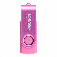 Флеш-накопитель USB  4GB  Smart Buy  Twist  розовый (SB004GB2TWP)