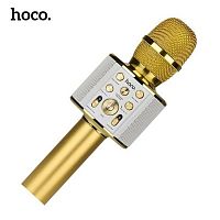 Микрофон динамический, однонаправленный HOCO, Cool sound, BK3, пластик, 100-10000Гц, -72 дБ, цвет: золотой (1/20)