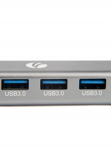 USB-концентратор USB 3.1 Type-Cm --> RJ-45+3port USB3.0(f) Aluminum Shell VCOM <DH311A> (1/150) фото 2