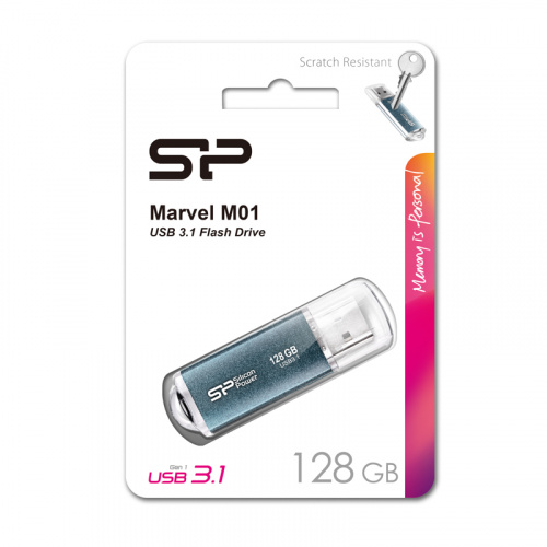 Флеш-накопитель USB 3.0  128GB  Silicon Power  Marvel M01 синий (SP128GBUF3M01V1B) фото 9