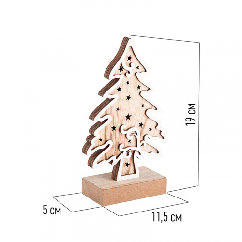 Фигурка деревянная NEON-NIGHT с подсветкой "Елочка" 11,5*5*19 см (1/72) (504-012) фото 11