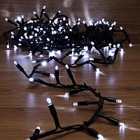 Гирлянда NEON-NIGHT «Кластер» 10 м, 200 LED, черный каучук, IP67, соединяемая, цвет свечения белый  (1/10) (315-255)