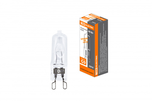 Лампа TDM капсульная галогенная G9 40Вт JCD 230В прозрачная (1/1000) (SQ0341-0056)