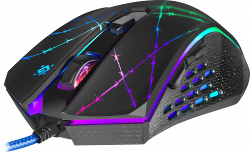 Мышь проводная игровая DEFENDER Forced GM-020L, USB,  6 кнопок, черный (1/40) (52020) фото 6