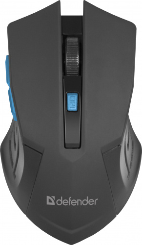 Беспроводная мышь DEFENDER Accura MM-275, 6 кнопок, 800-1600 dpi, USB, синий (1/40) (52275) фото 5