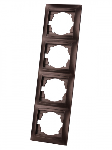 Рамка 4-х постовая вертикальная шоколад , с/у, "Лама" (12/144) TDM (SQ1815-0535) фото 5