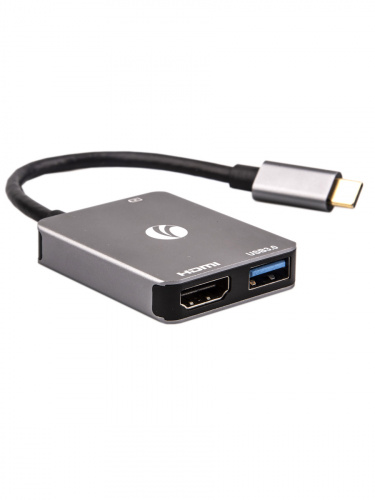 Aдаптер USB3.1 Type-CM-->HDMI A(f) 4K@30 Hz+USB3.0+PD charging, Aluminum Shell,VCOM <CU454> (1/72) фото 3
