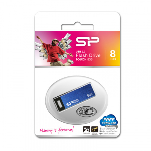 Флеш-накопитель USB  8GB  Silicon Power  Touch 835  синий  металл (SP008GBUF2835V1B) фото 11
