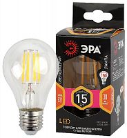Лампа светодиодная ЭРА F-LED A60-15W-827-E27 Е27 / Е27 15Вт филамент груша теплый белый свет (1/100) (Б0046981)