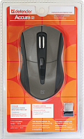 Мышь DEFENDER Accura MM-965, беспроводная, коричневая, 6 кнопок, 800-1600dpi (1/40)