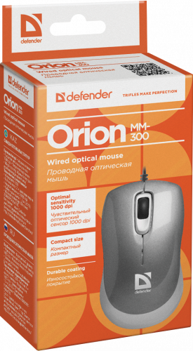 Мышь DEFENDER Orion 300, мини, серая, USB (1/100) (52817) фото 4