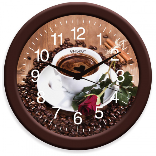 Часы настенные кварцевые ENERGY модель ЕС-101 кофе (1/10) (009474) фото 2