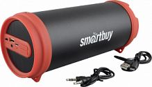 Компактная портативная колонка Smartbuy TUBER MKII, Bluetooth, MP3-плеер, FM-радио, черный/красный (1/18) (SBS-4300)