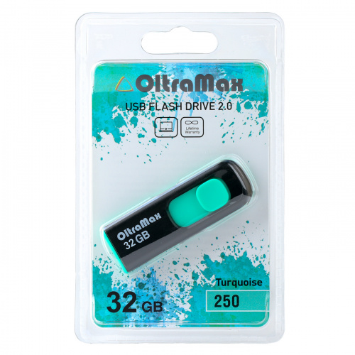 Флеш-накопитель USB  32GB  OltraMax  250  бирюзовый (OM-32GB-250-Turquoise) фото 4